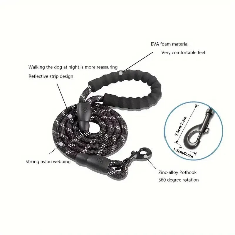 Superbekvämt hundkoppel med reflexer samt ett skönt handtag till din hund!